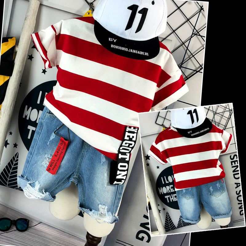 Clothing Boys' Short Sleeve Denim Shorts Sets - J&E Discount Store