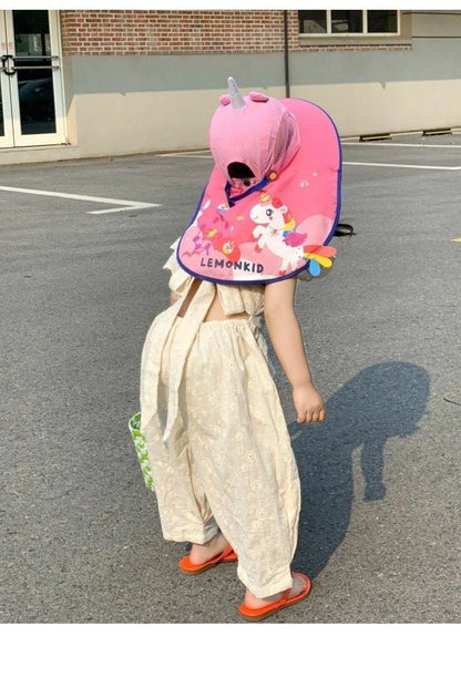 Embroidered Cotton Flounced Sleeve Exposed Back Jumpsuit Children's Embroidered Cotton Flounced Sleeve Exposed Back Jumpsuit J&E Discount Store 