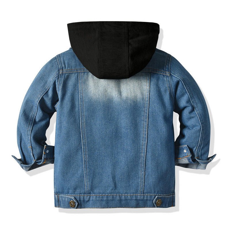 -piece Denim Jacket, Children' Children's Fake Two-piece Denim Jacket, Children's Hooded Fashion Casu J&E Discount Store 