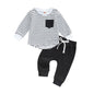 Stripe Shirt Solid Pant Set Children's Stripe Shirt Solid Pant Set J&E Discount Store 