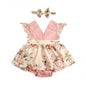 Cotton Pink Dress Floral Romper Cotton Pink Dress Floral Romper J&E Discount Store 