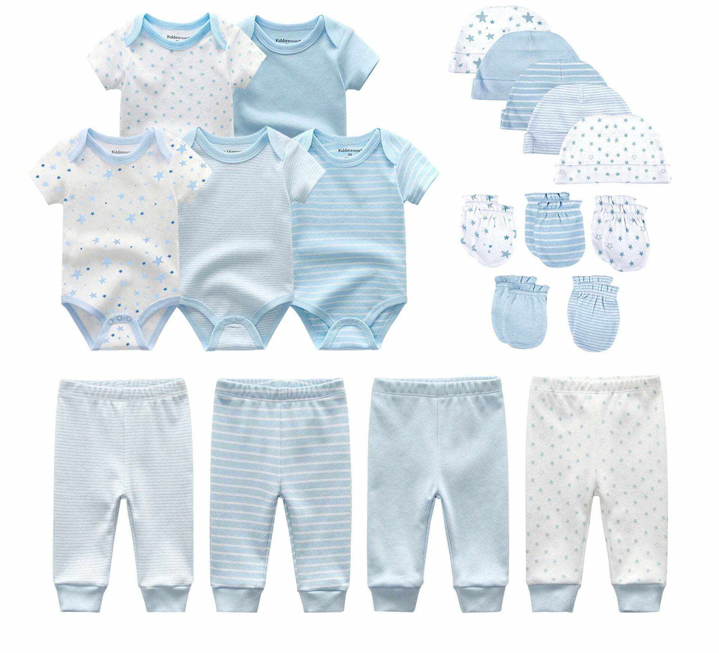 Cotton XINGX 19-piece Set Baby Rompers Pants Hat Gloves Combination Set - J&E Discount Store