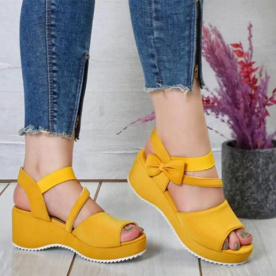 Plus Size Suede Wedge Peep Toe Sandals For Women