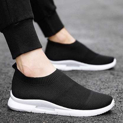 Mesh White Shoes Black Casual Sneakers Flying Knit Sneakers Men's Mesh White Shoes Black Casual Sneakers J&E Discount Store 