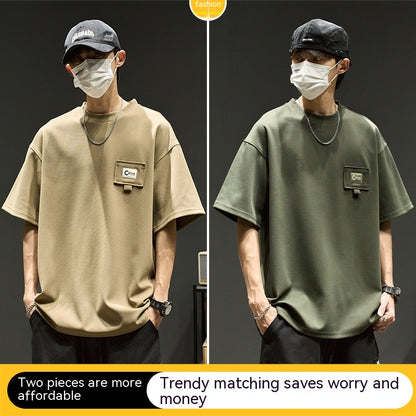 Waffle Short Sleeve Men Clothing Summer American Style Waffle Short Sleeve Men Clothing Summer American Style J&E Discount Store 