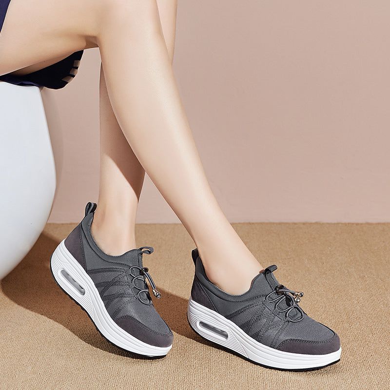 Grey  Women Mesh Style Sneaker with thick Sole