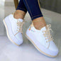 casual sneaker white with gold trim
