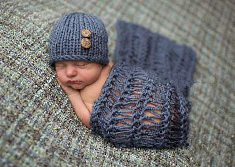 Sea Blue Blanket Hat Baby Photo Suit Sea Blue Blanket Hat Baby Photo Suit J&E Discount Store 